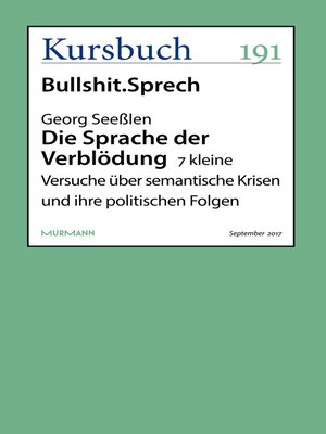 cover image of Die Sprache der Verblödung